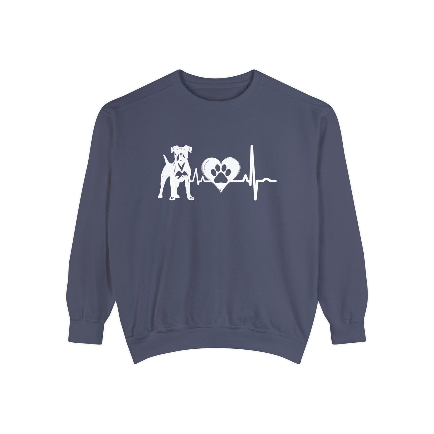 Boxer Love Outline Graphic Sweatshirt Sweatshirt Denim / S