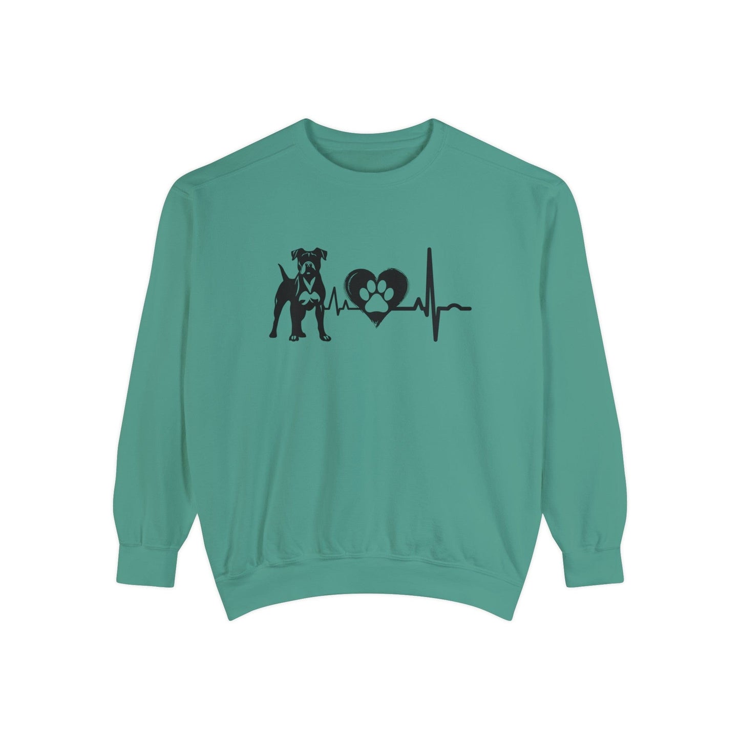 Boxer Love Outline Graphic Sweatshirt Sweatshirt Light Green / S