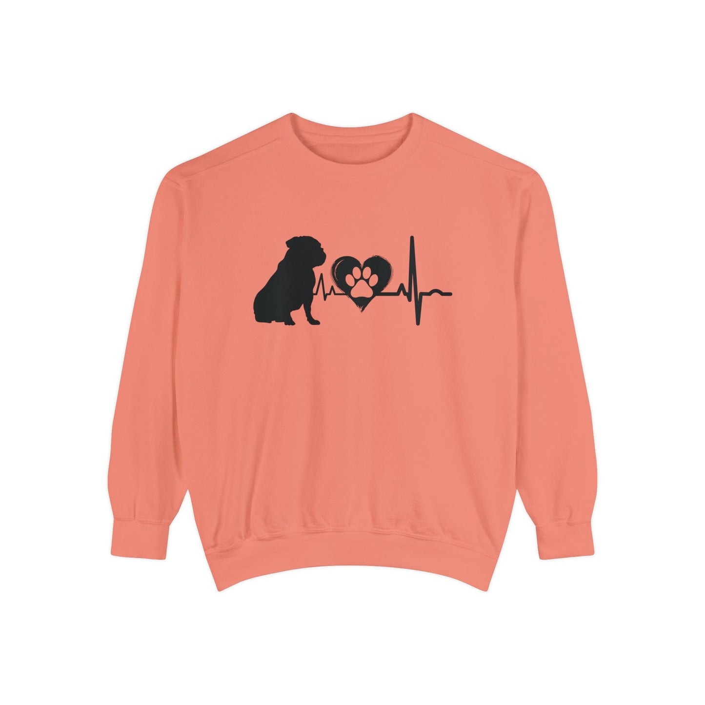 Bulldog Love Outline Graphic Sweatshirt Sweatshirt Terracotta / S