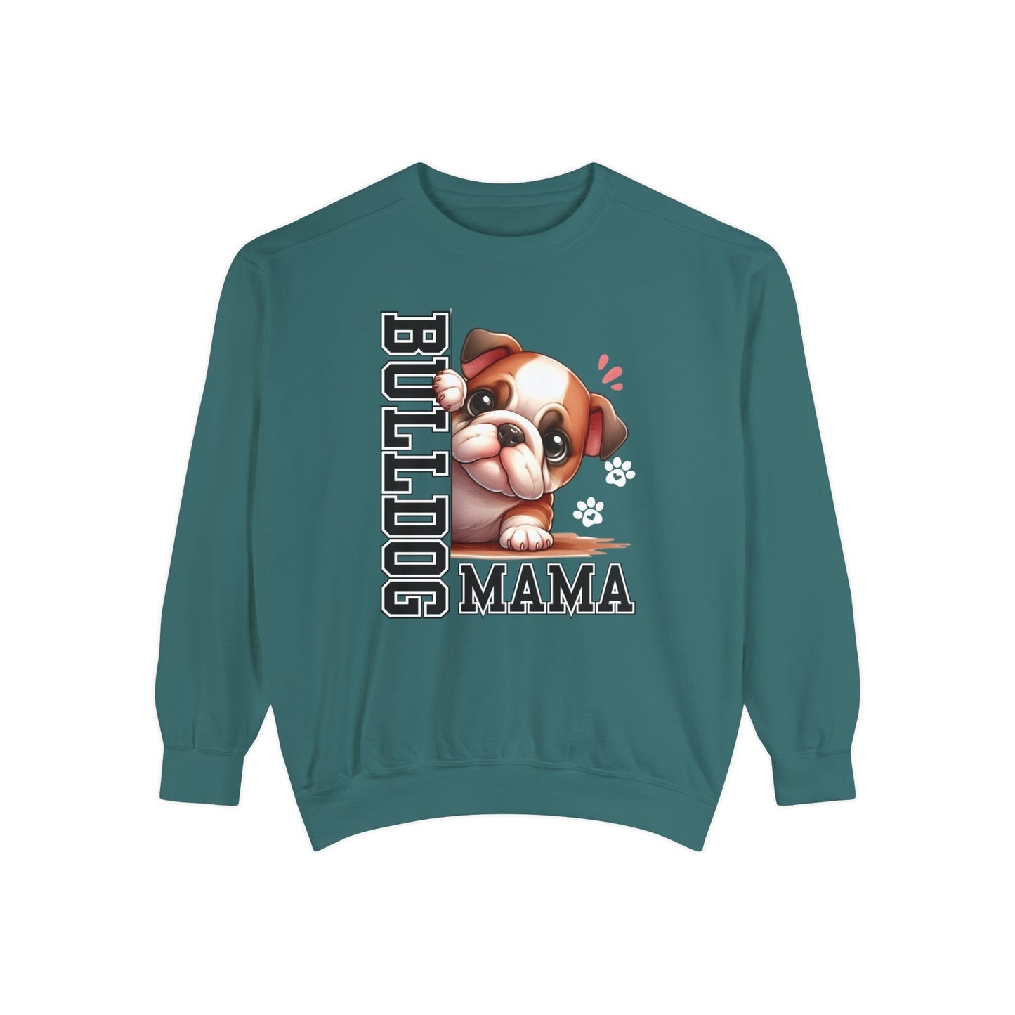 Bulldog Mama - Premium Sweatshirt Sweatshirt Blue Spruce / S