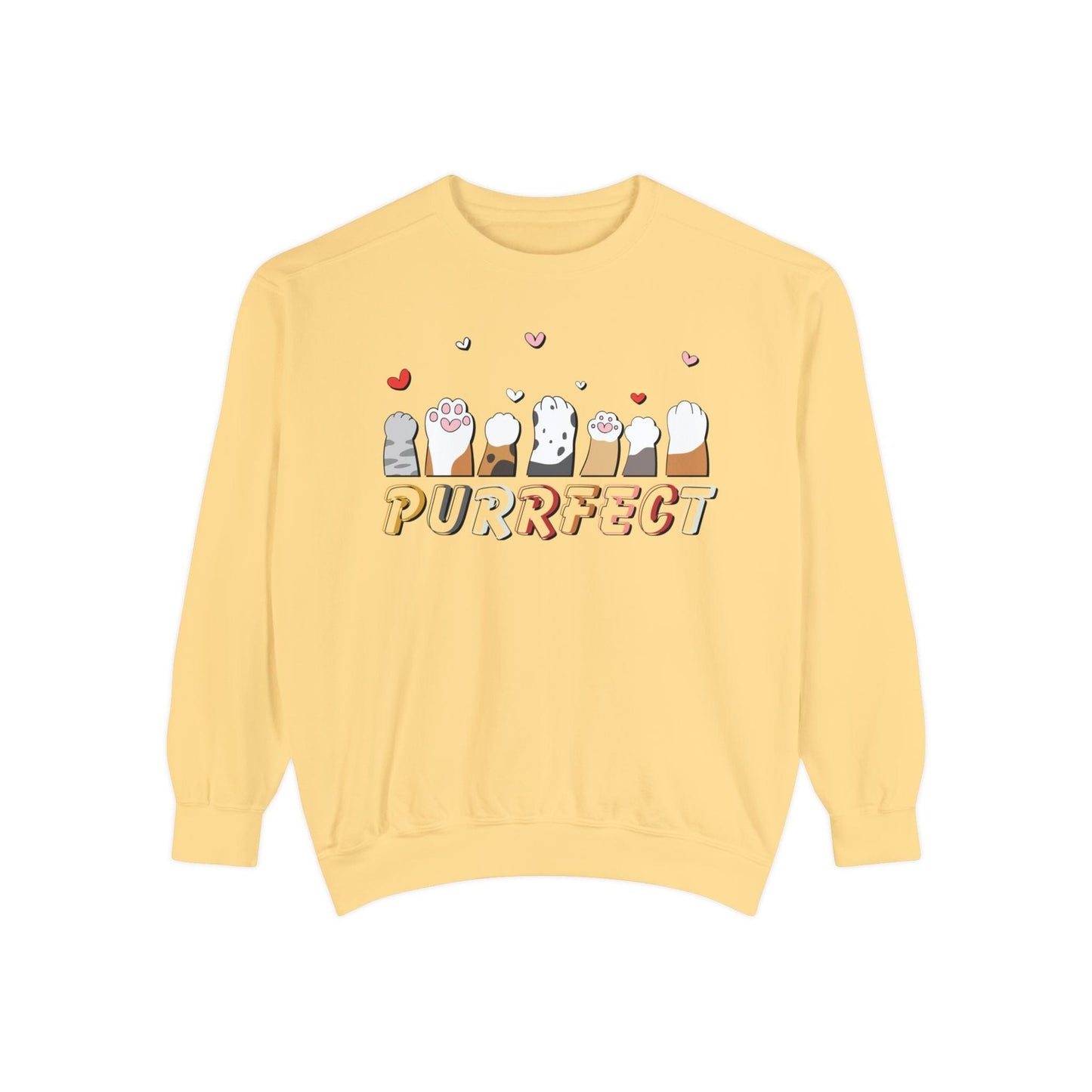 Purrfect Cat Lover Sweatshirt Sweatshirt Butter / S