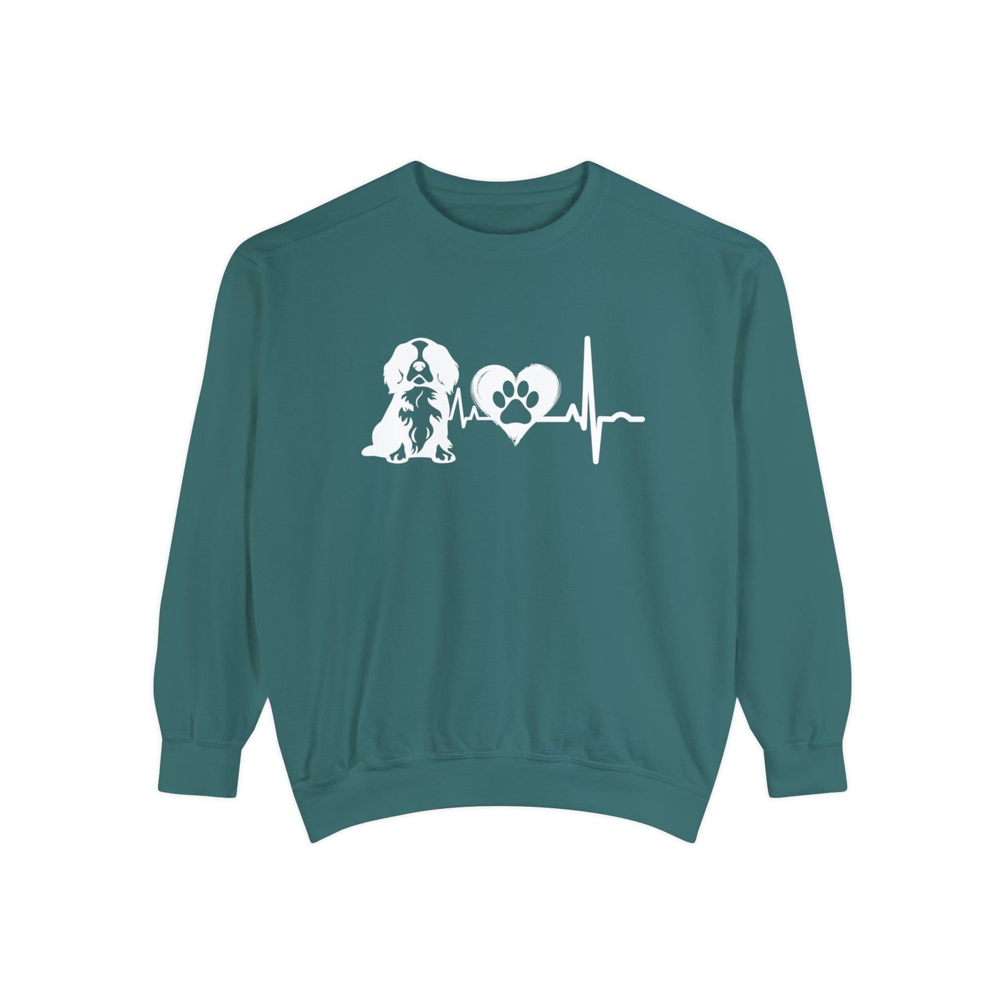 Cavalier Love Outline Graphic Sweatshirt Sweatshirt Blue Spruce / S