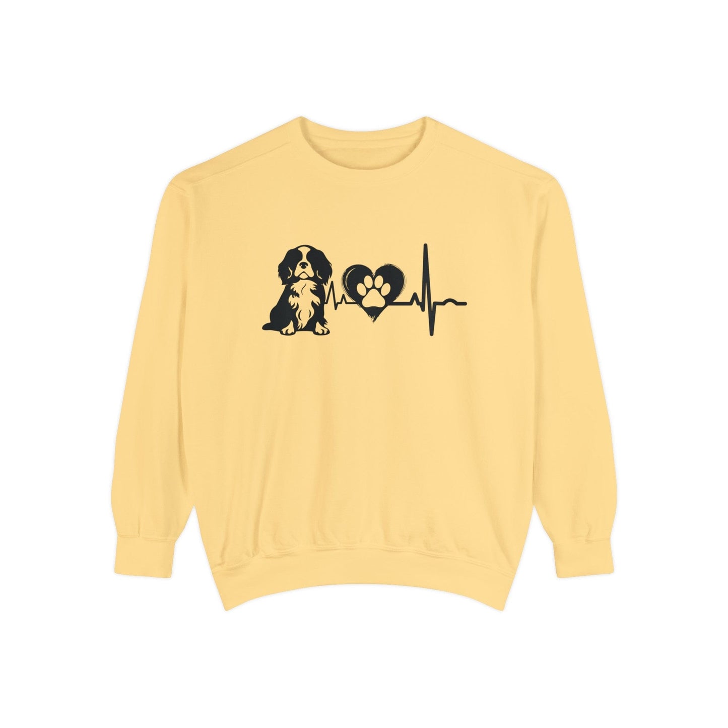 Cavalier Love Outline Graphic Sweatshirt Sweatshirt Butter / S