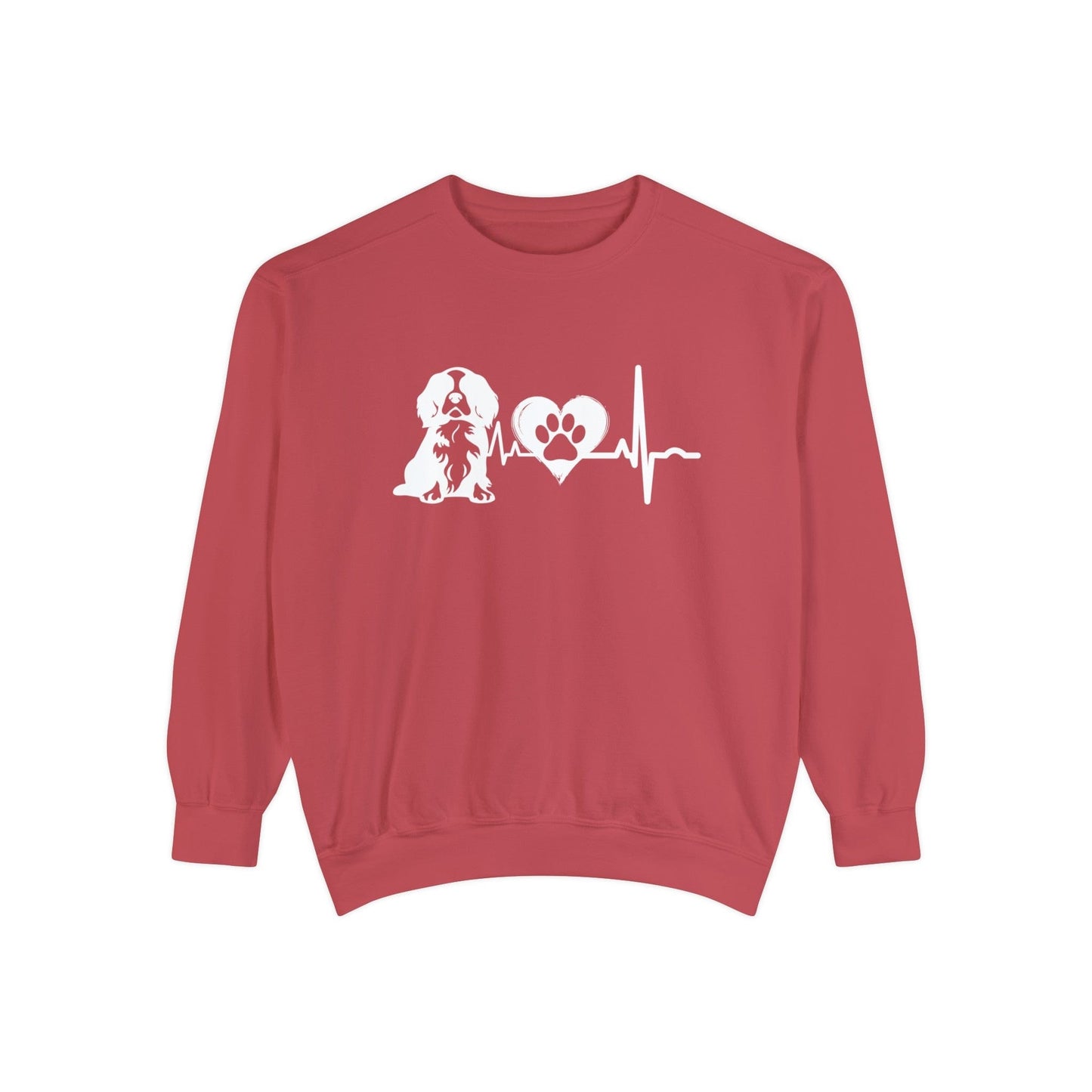 Cavalier Love Outline Graphic Sweatshirt Sweatshirt Crimson / S