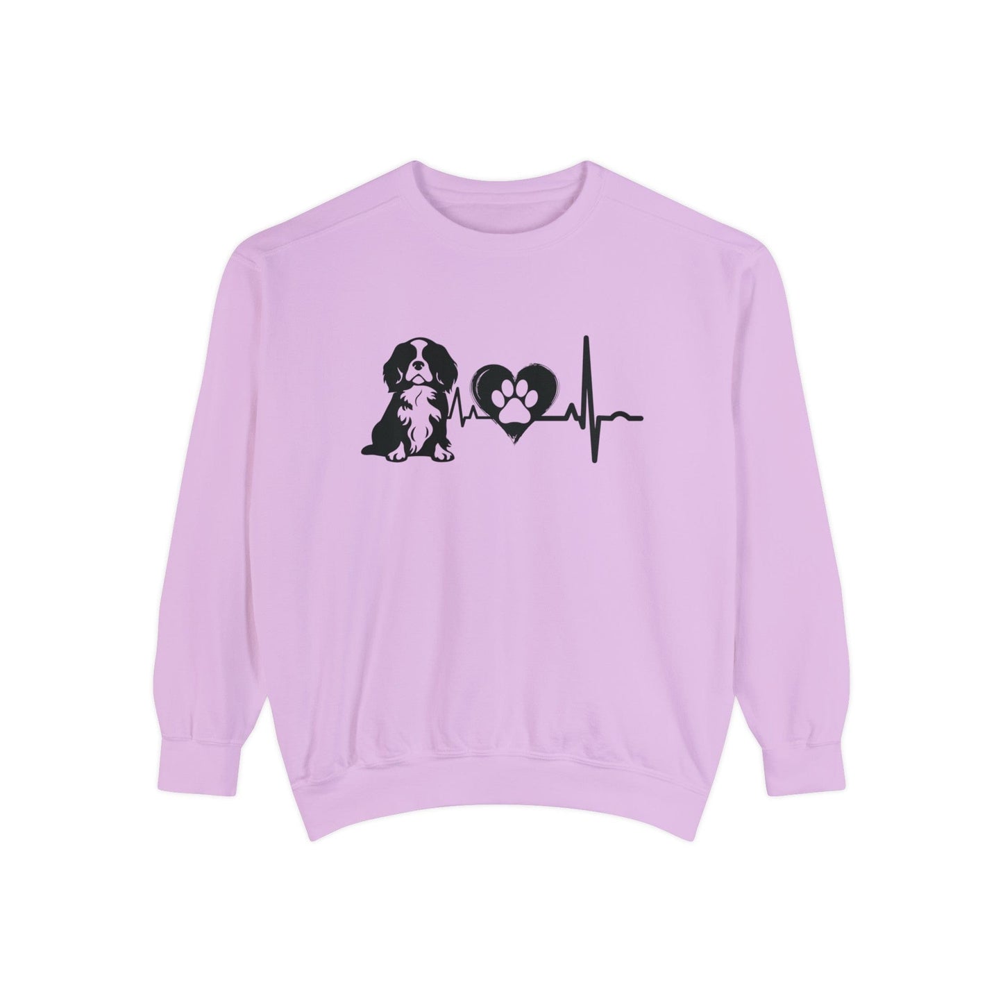 Cavalier Love Outline Graphic Sweatshirt Sweatshirt Orchid / S