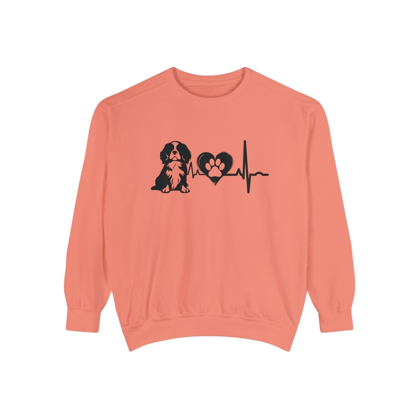 Cavalier Love Outline Graphic Sweatshirt Sweatshirt Terracotta / S