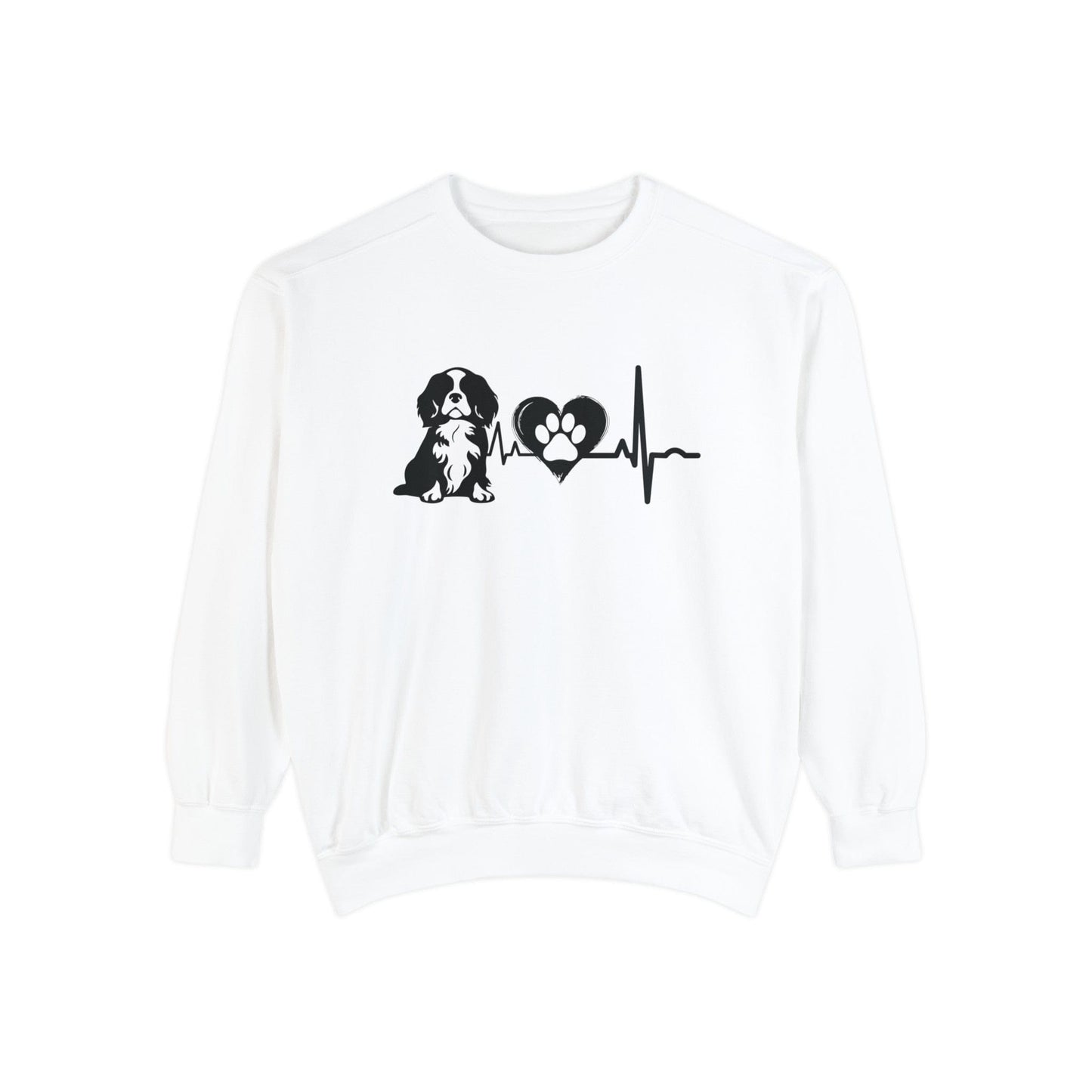 Cavalier Love Outline Graphic Sweatshirt Sweatshirt White / S