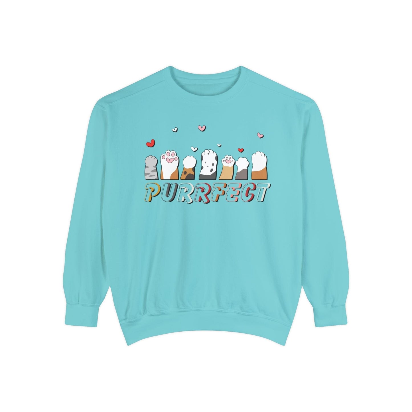 Purrfect Cat Lover Sweatshirt Sweatshirt Chalky Mint / M