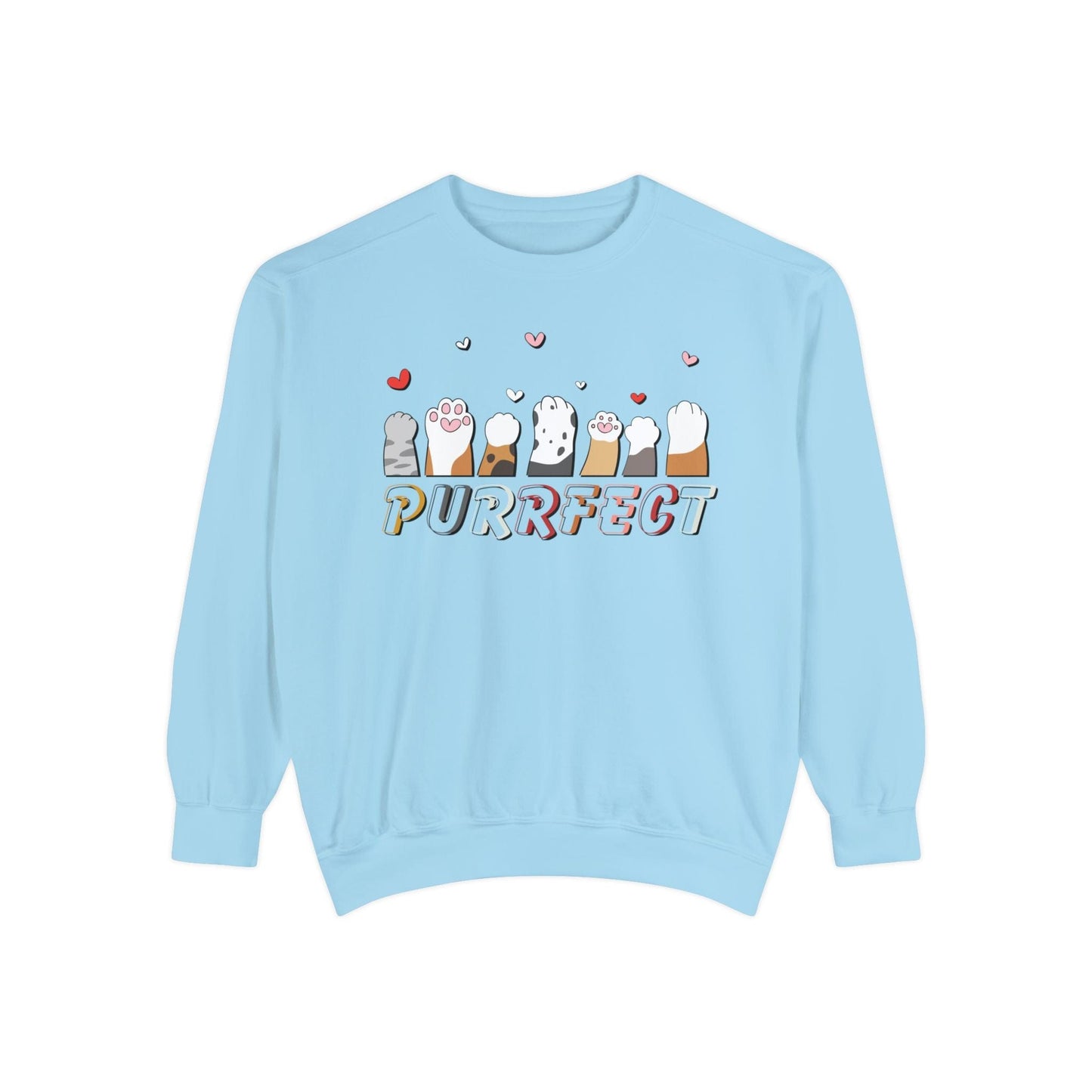 Purrfect Cat Lover Sweatshirt Sweatshirt Chambray / S