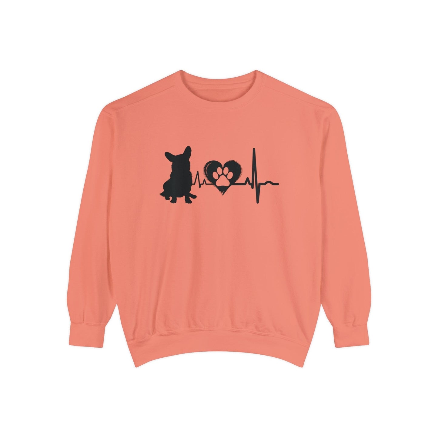 Corgi Love Outline Graphic Sweatshirt Sweatshirt Terracotta / S