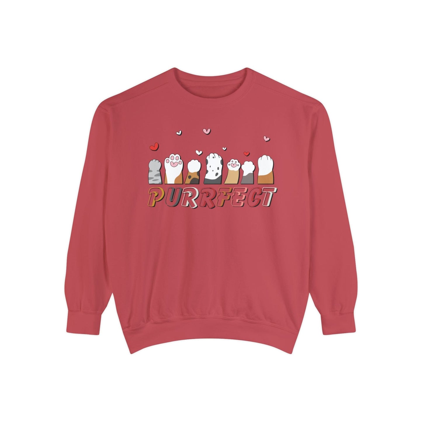 Purrfect Cat Lover Sweatshirt Sweatshirt Crimson / S