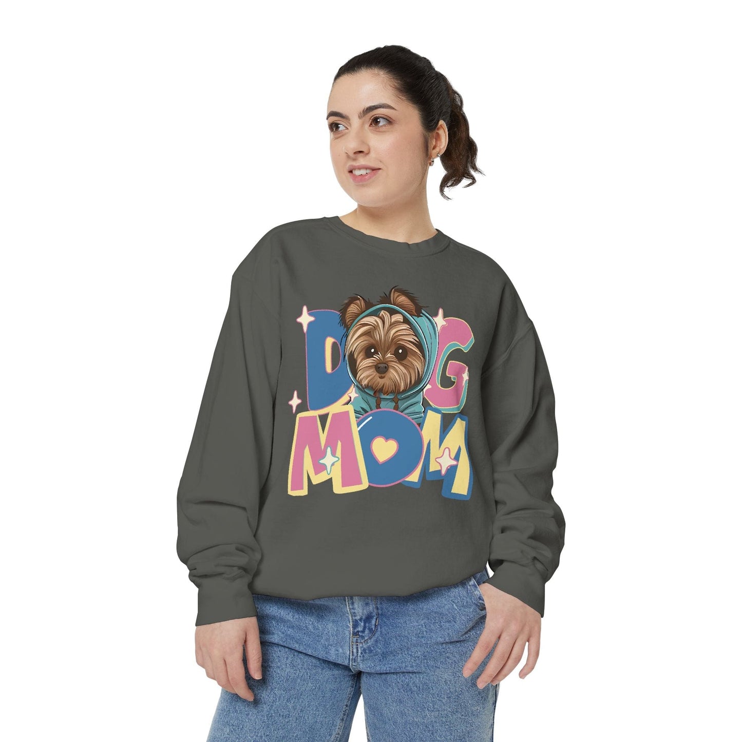 Cute Yorkie in Hoodie Dog Mom Sweatshirt Sweatshirt