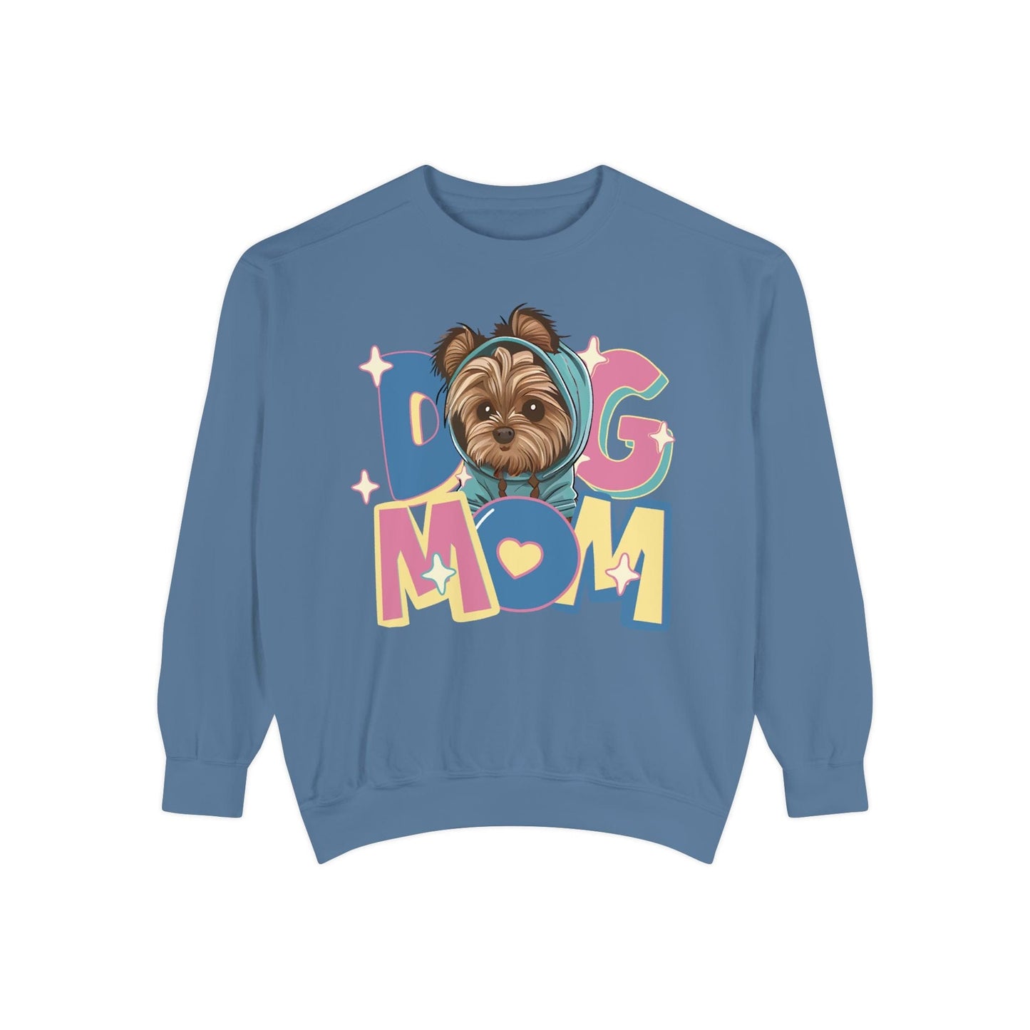 Cute Yorkie in Hoodie Dog Mom Sweatshirt Sweatshirt Blue Jean / S