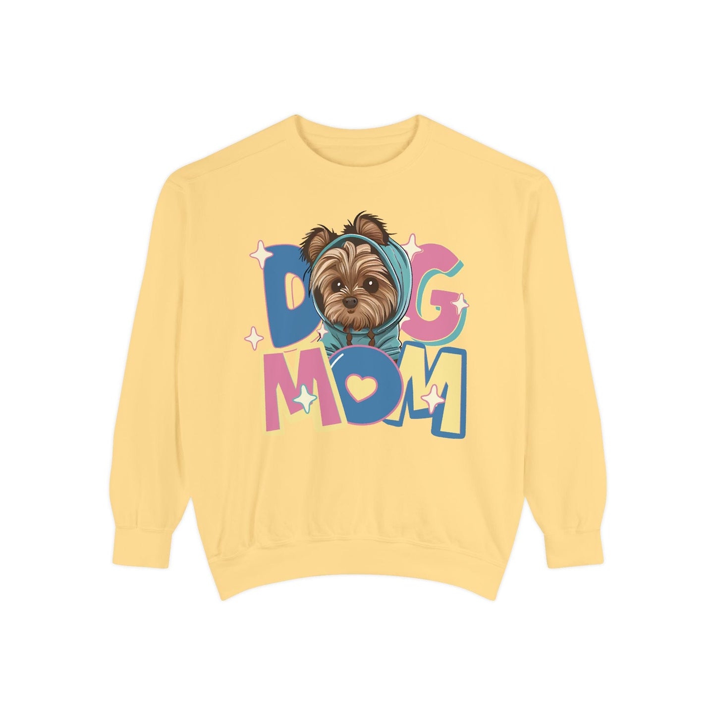 Cute Yorkie in Hoodie Dog Mom Sweatshirt Sweatshirt Butter / S