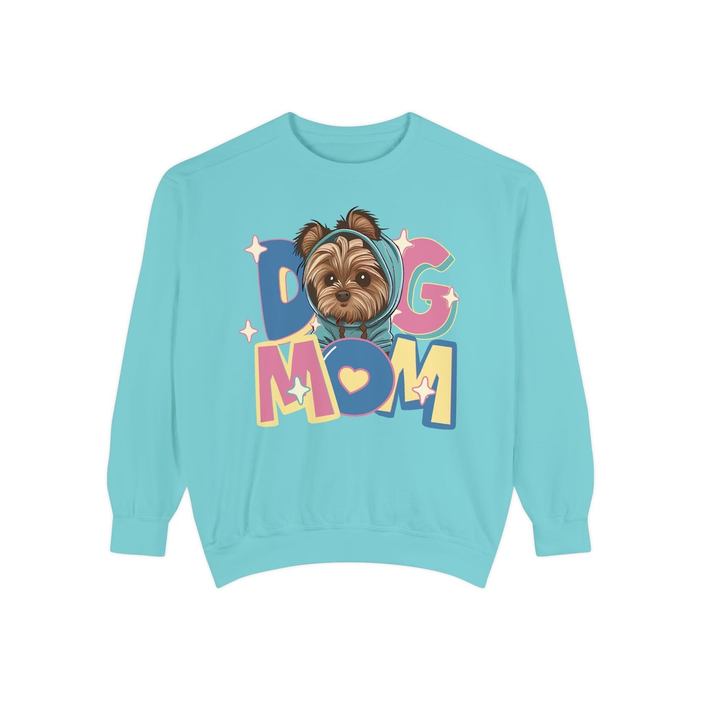 Cute Yorkie in Hoodie Dog Mom Sweatshirt Sweatshirt Chalky Mint / S