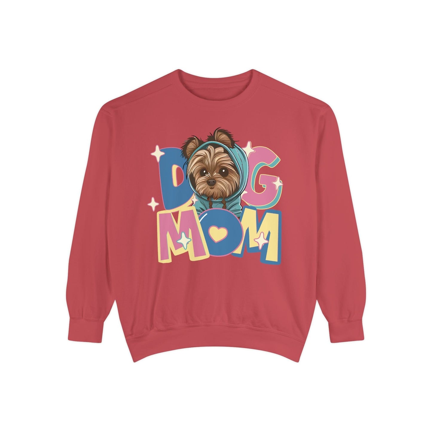 Cute Yorkie in Hoodie Dog Mom Sweatshirt Sweatshirt Crimson / S
