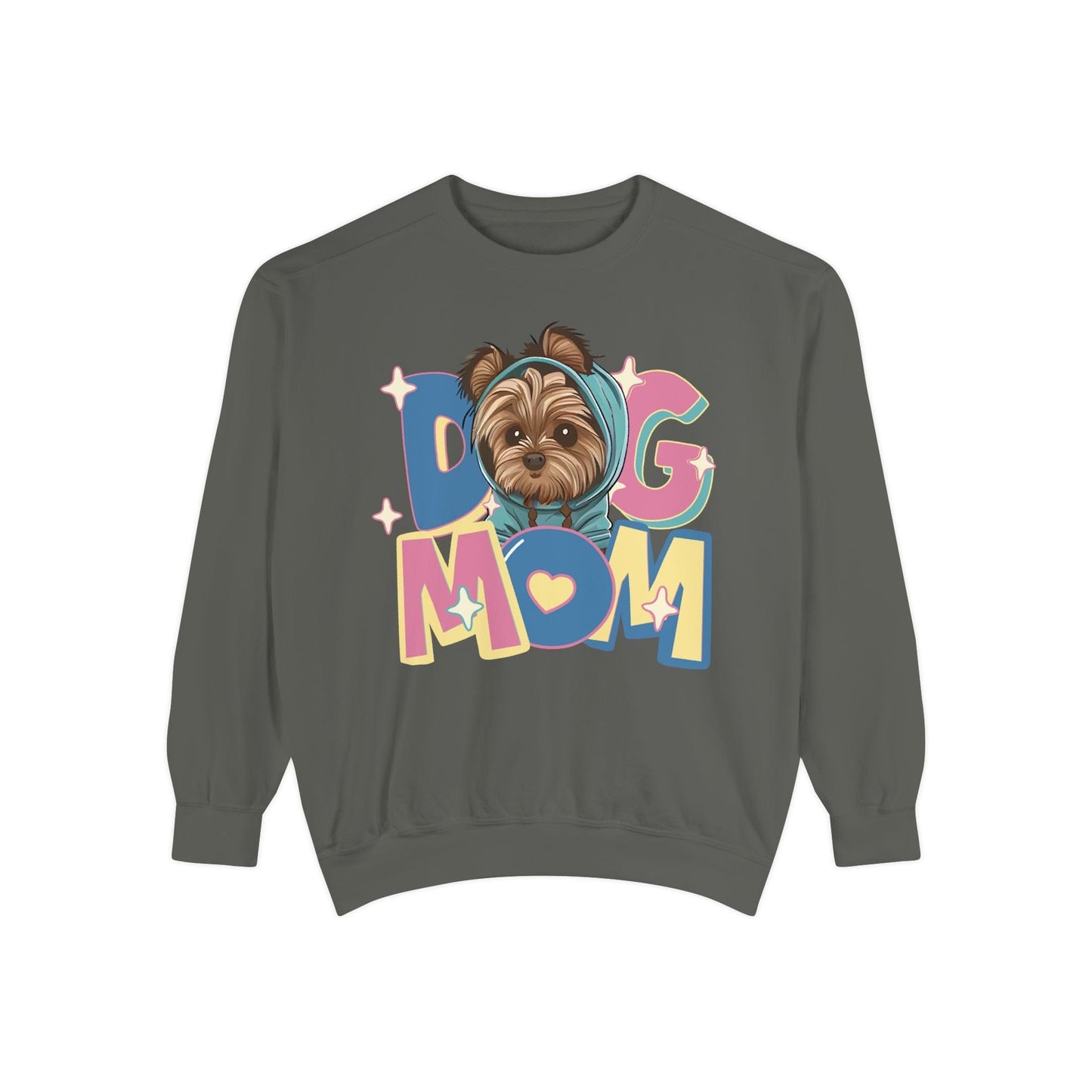 Cute Yorkie in Hoodie Dog Mom Sweatshirt Sweatshirt Pepper / S