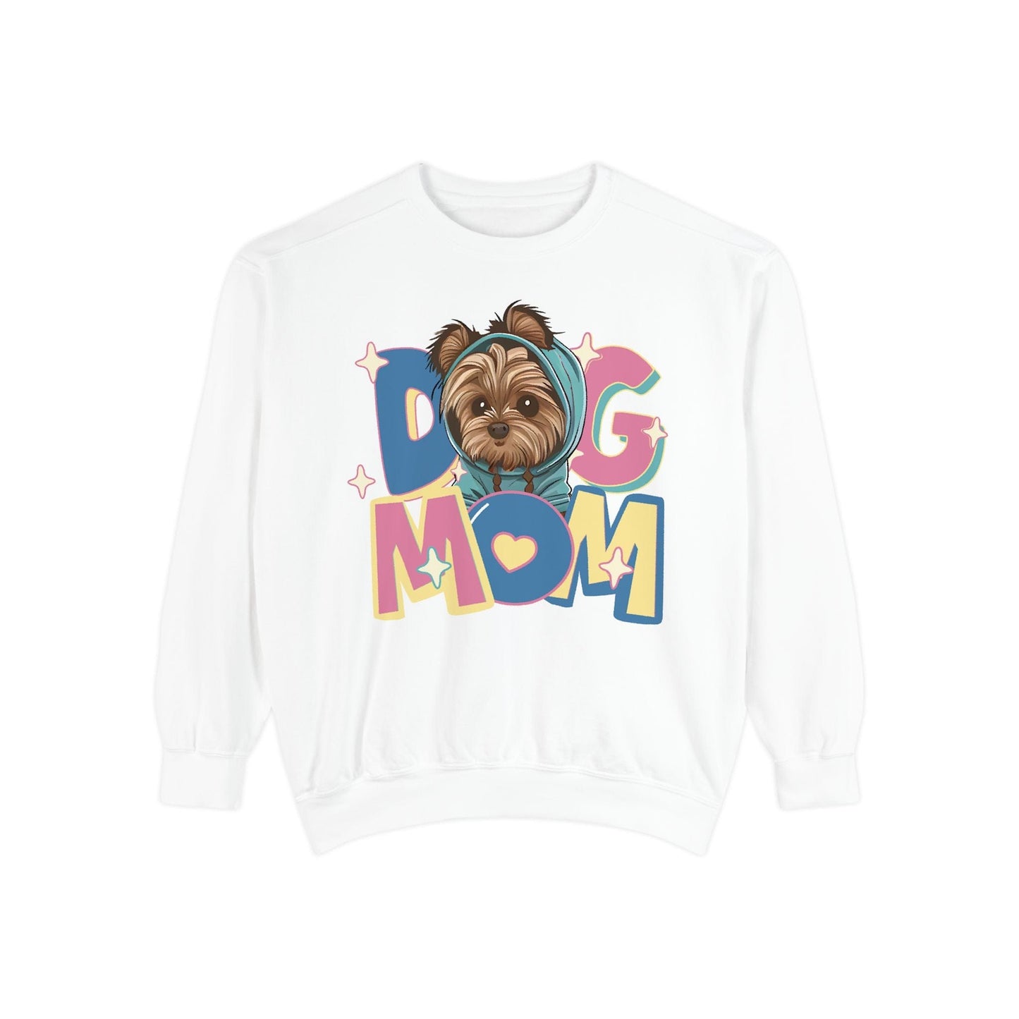 Cute Yorkie in Hoodie Dog Mom Sweatshirt Sweatshirt White / S