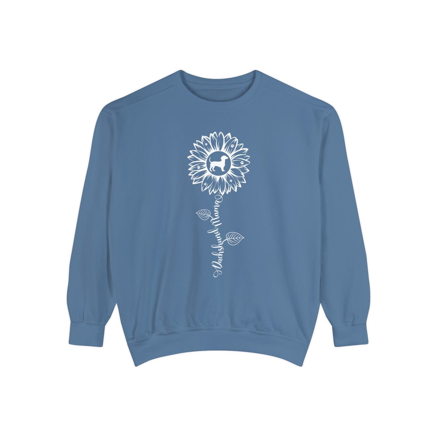 Dachshund Mama Sunflower Sweatshirt Sweatshirt Blue Jean / S