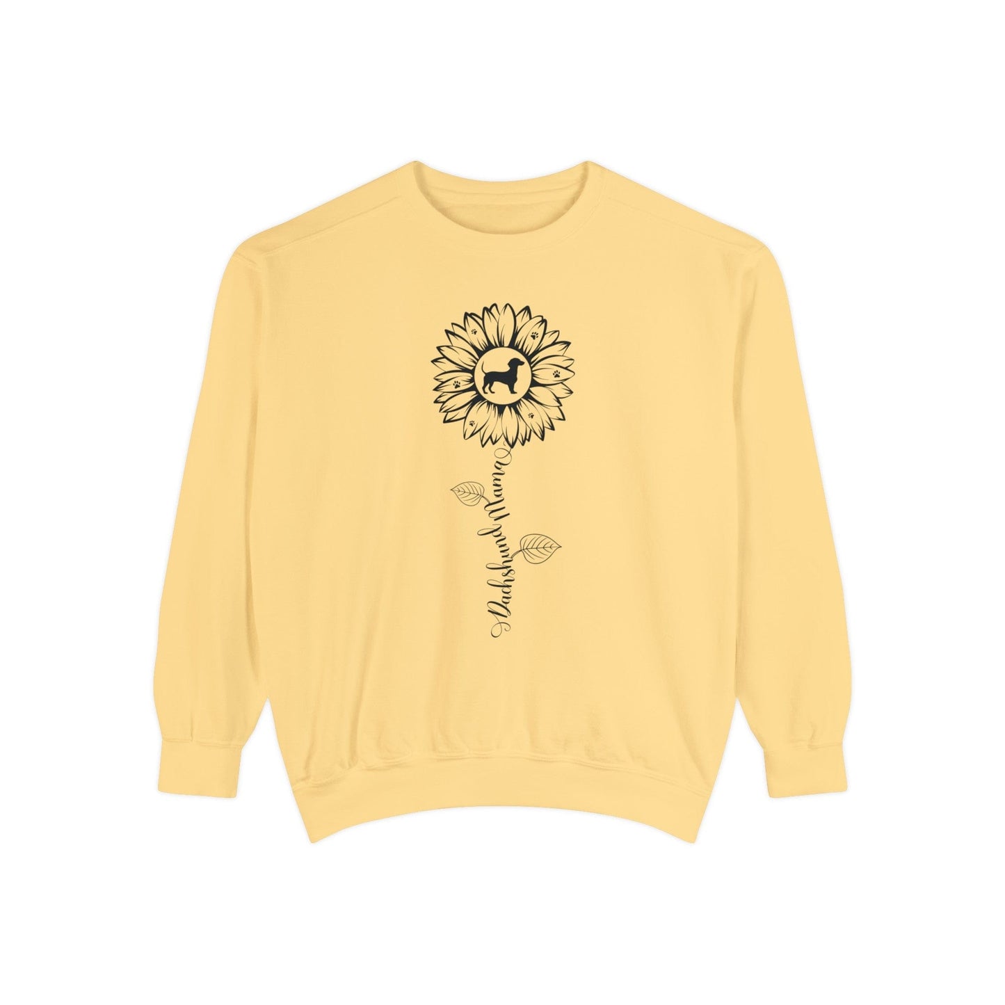 Dachshund Mama Sunflower Sweatshirt Sweatshirt Butter / S
