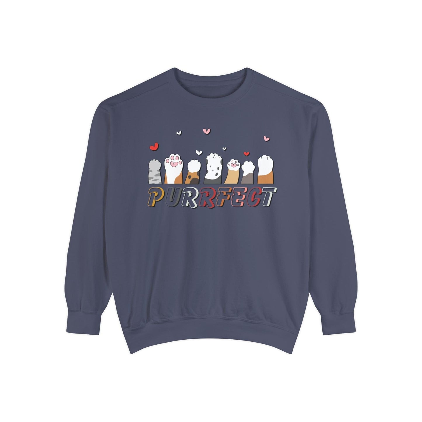 Purrfect Cat Lover Sweatshirt Sweatshirt Denim / S