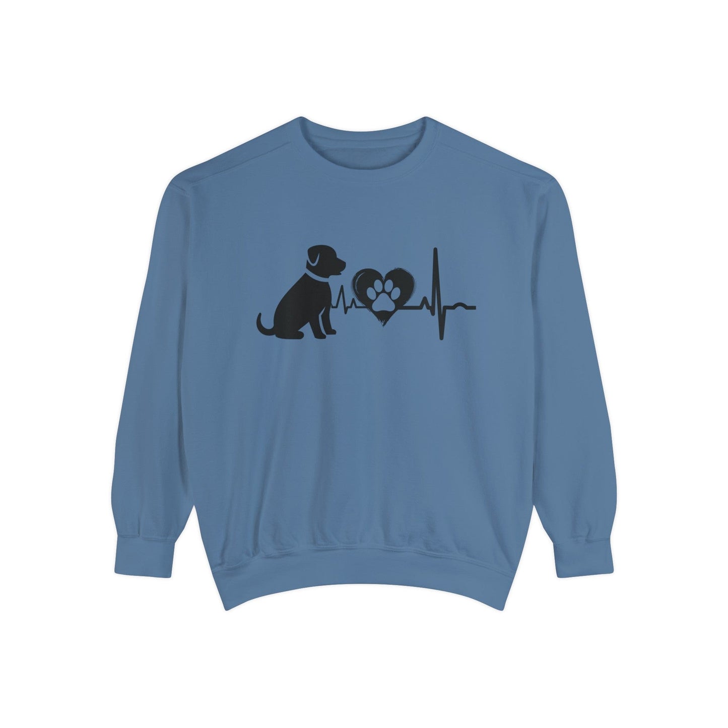 Dog Love Outline Graphic Sweatshirt Sweatshirt Blue Jean / S