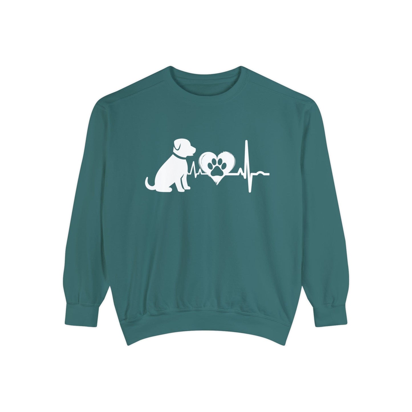 Dog Love Outline Graphic Sweatshirt Sweatshirt Blue Spruce / S