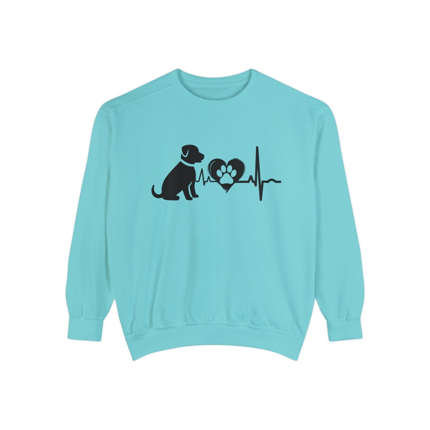 Dog Love Outline Graphic Sweatshirt Sweatshirt Chalky Mint / S