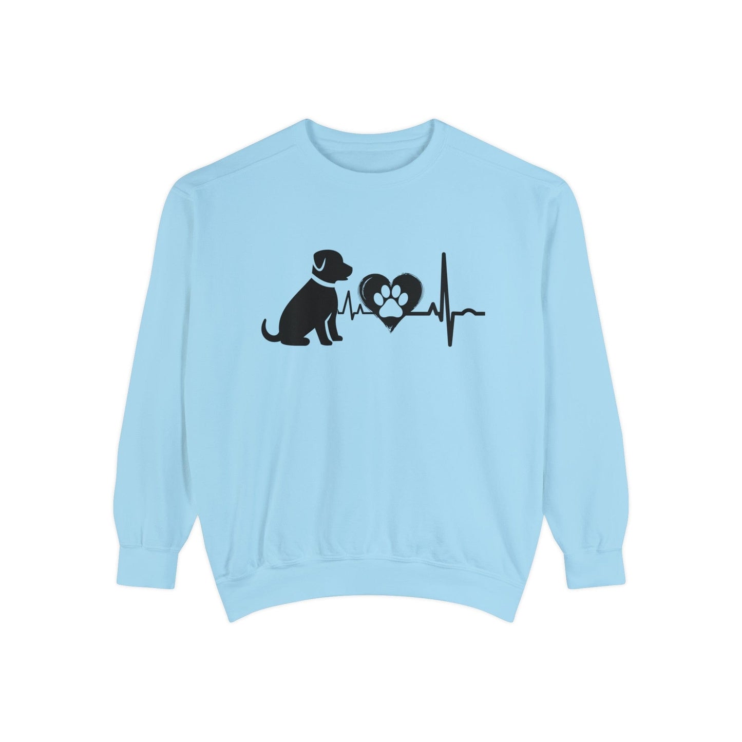 Dog Love Outline Graphic Sweatshirt Sweatshirt Chambray / S