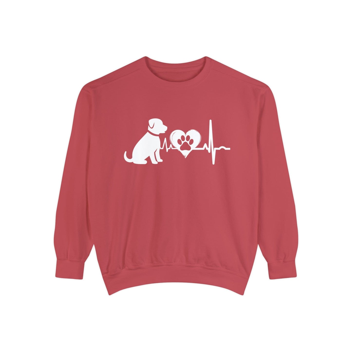 Dog Love Outline Graphic Sweatshirt Sweatshirt Crimson / S