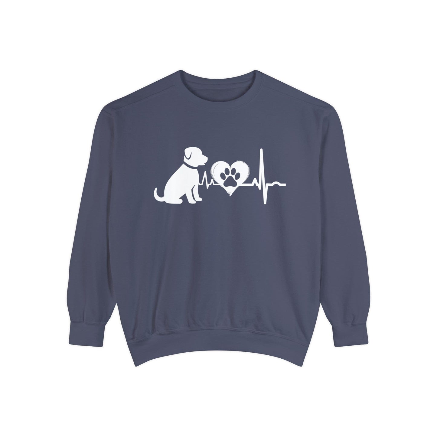 Dog Love Outline Graphic Sweatshirt Sweatshirt Denim / S