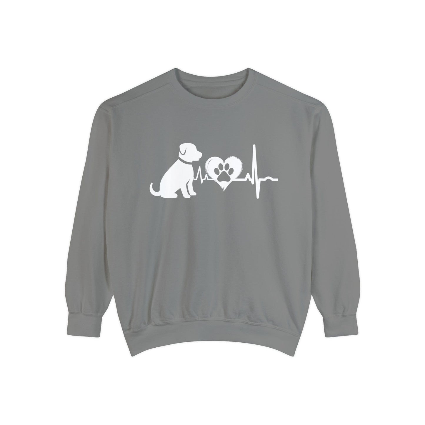 Dog Love Outline Graphic Sweatshirt Sweatshirt Grey / S