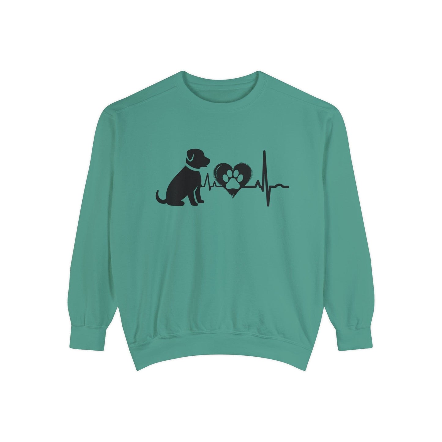 Dog Love Outline Graphic Sweatshirt Sweatshirt Light Green / S