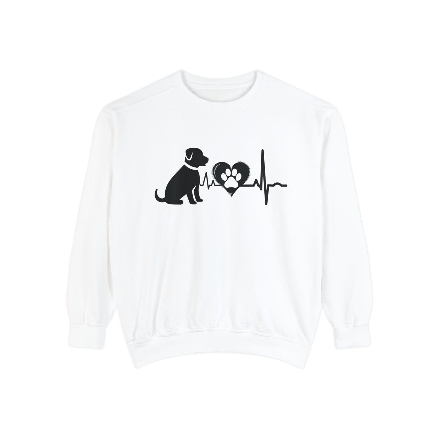 Dog Love Outline Graphic Sweatshirt Sweatshirt White / S