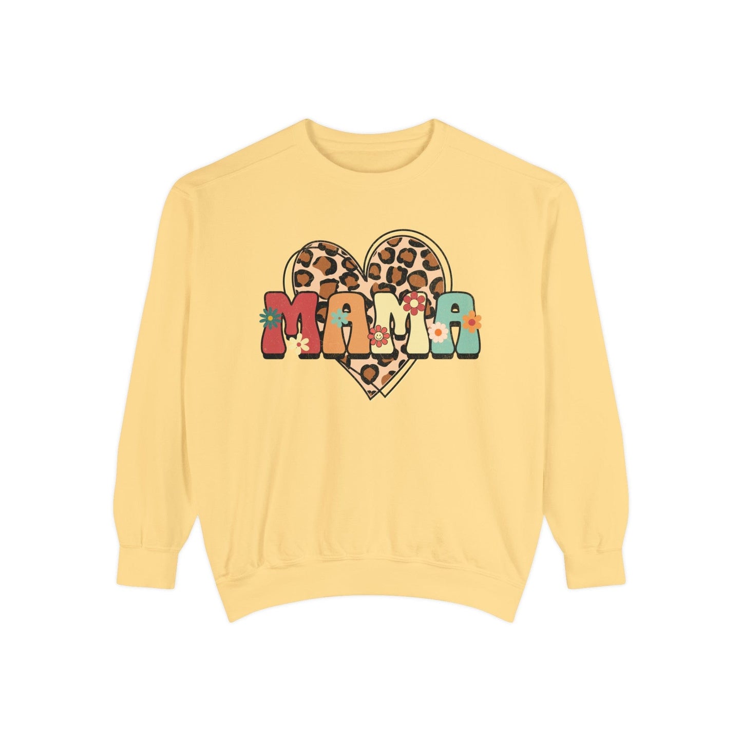 Floral Mama Leopard Heart - Premium Sweatshirt Sweatshirt Butter / S