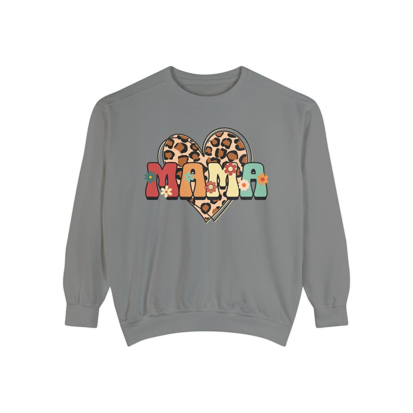 Floral Mama Leopard Heart - Premium Sweatshirt Sweatshirt Grey / S