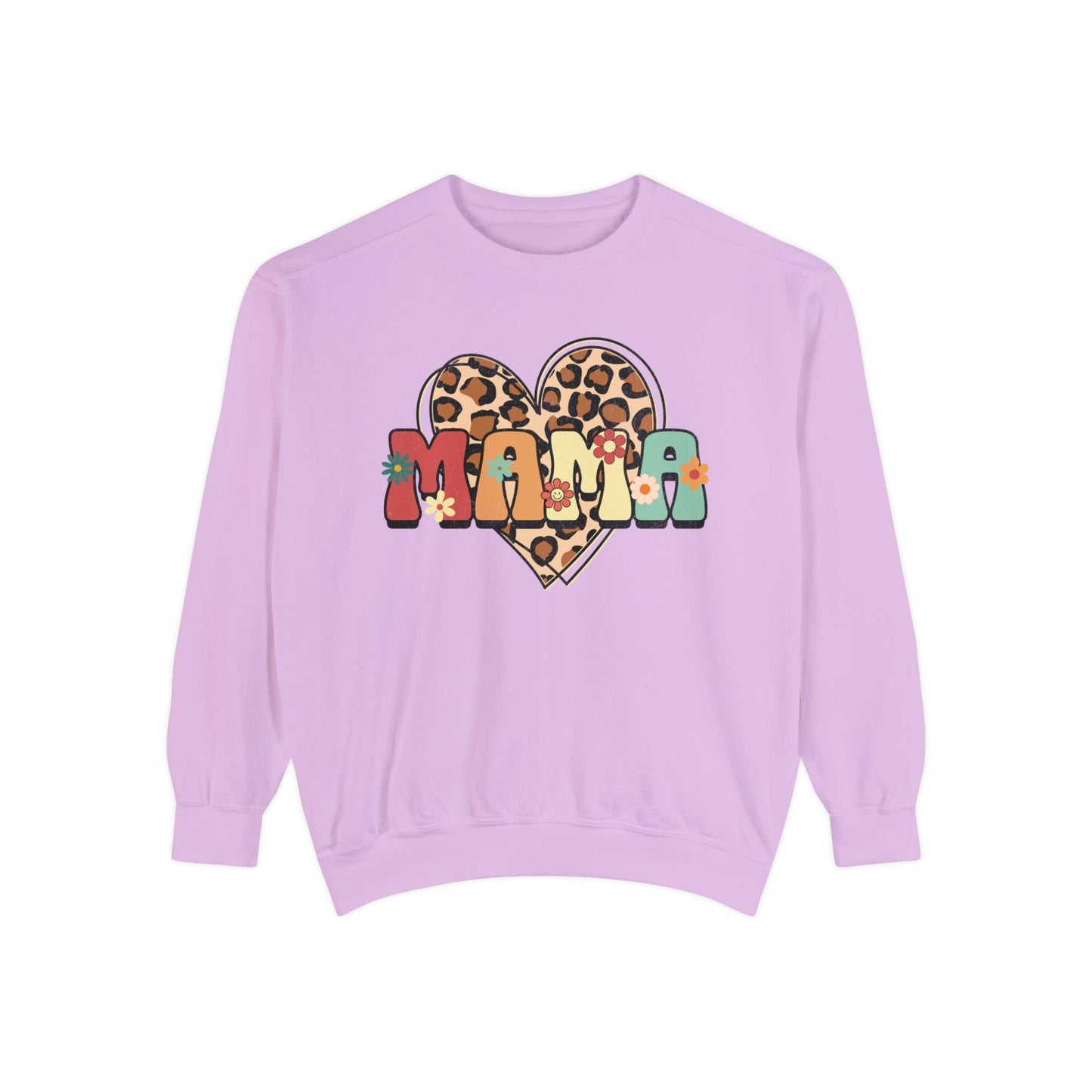 Floral Mama Leopard Heart - Premium Sweatshirt Sweatshirt Orchid / S