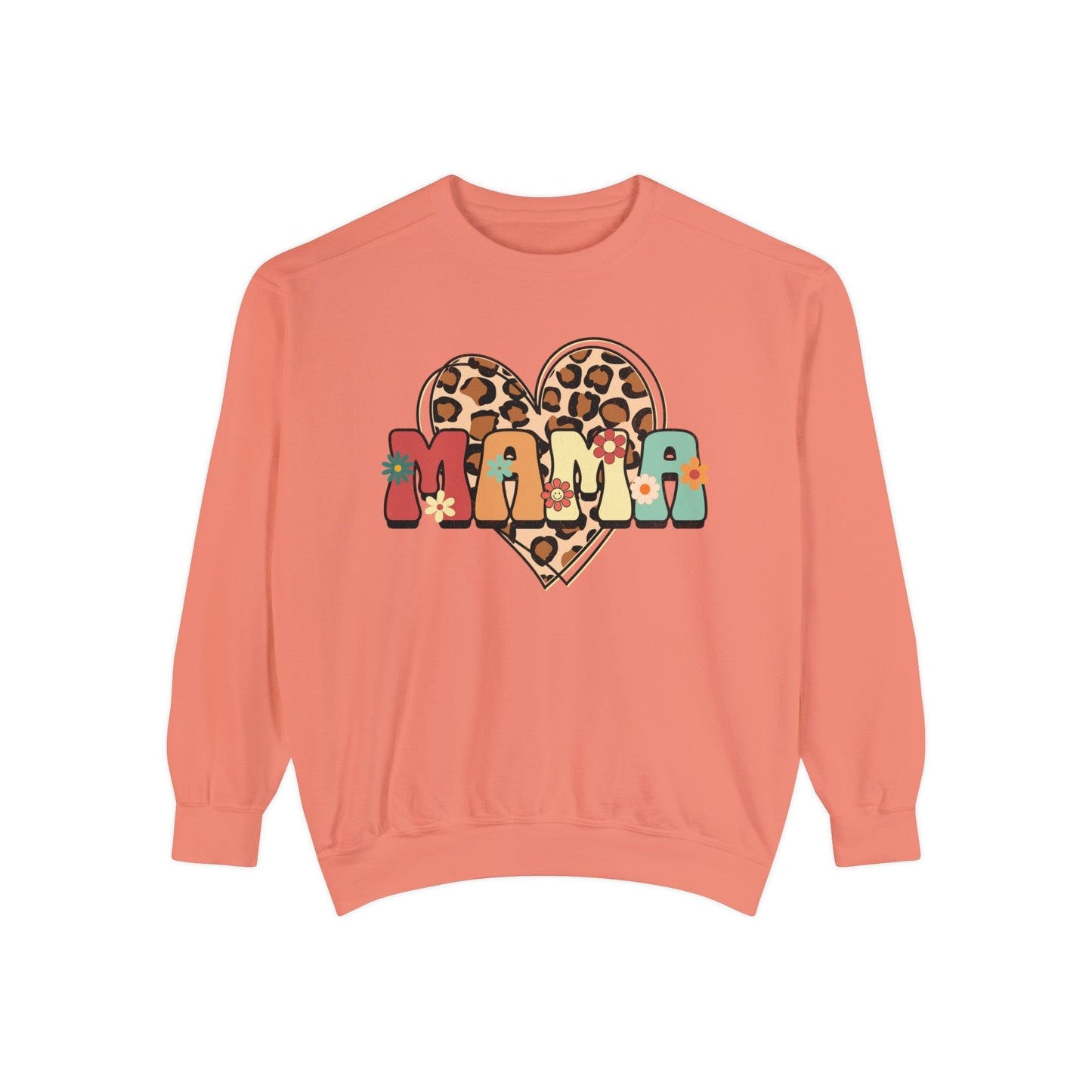Floral Mama Leopard Heart - Premium Sweatshirt Sweatshirt Terracotta / S
