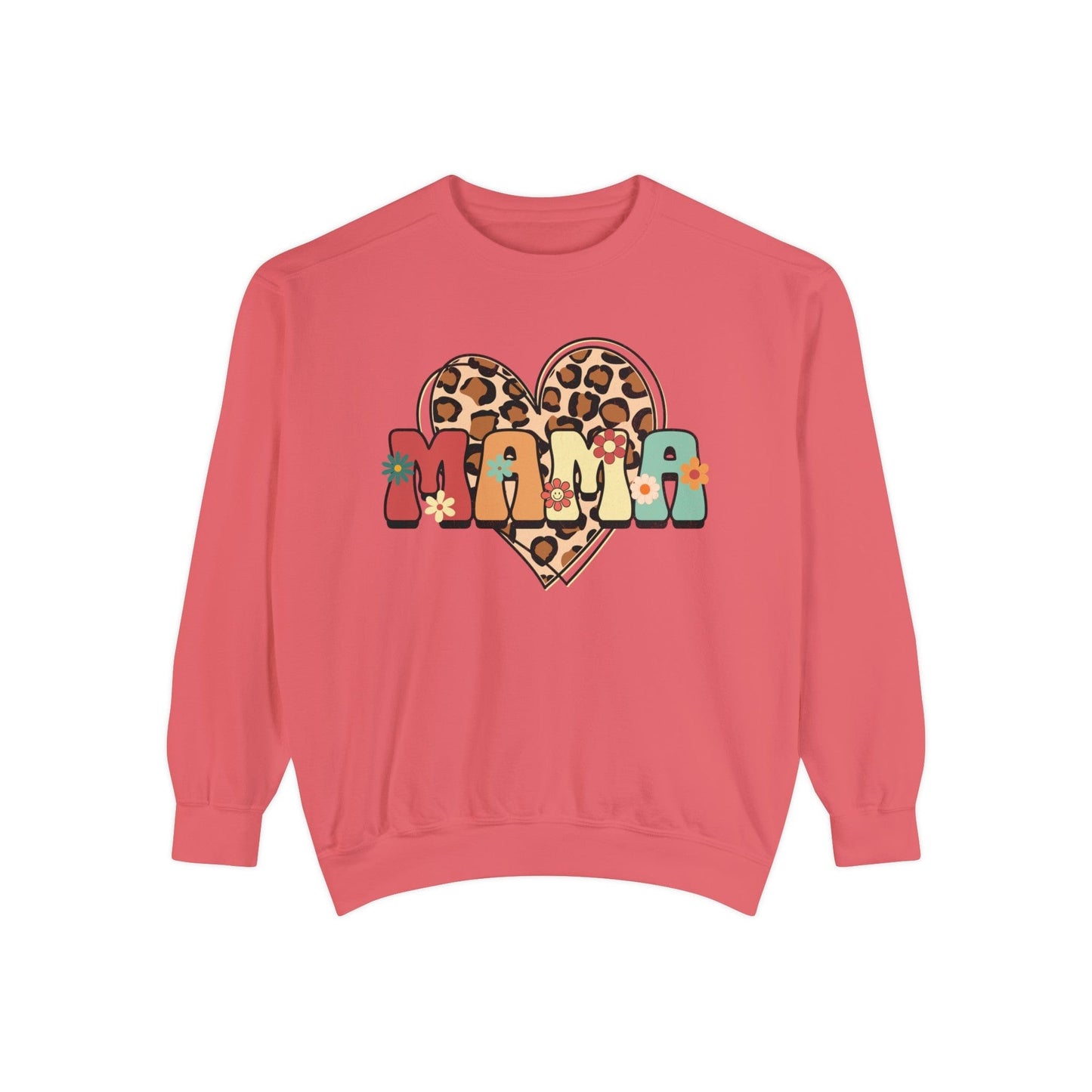 Floral Mama Leopard Heart - Premium Sweatshirt Sweatshirt Watermelon / S