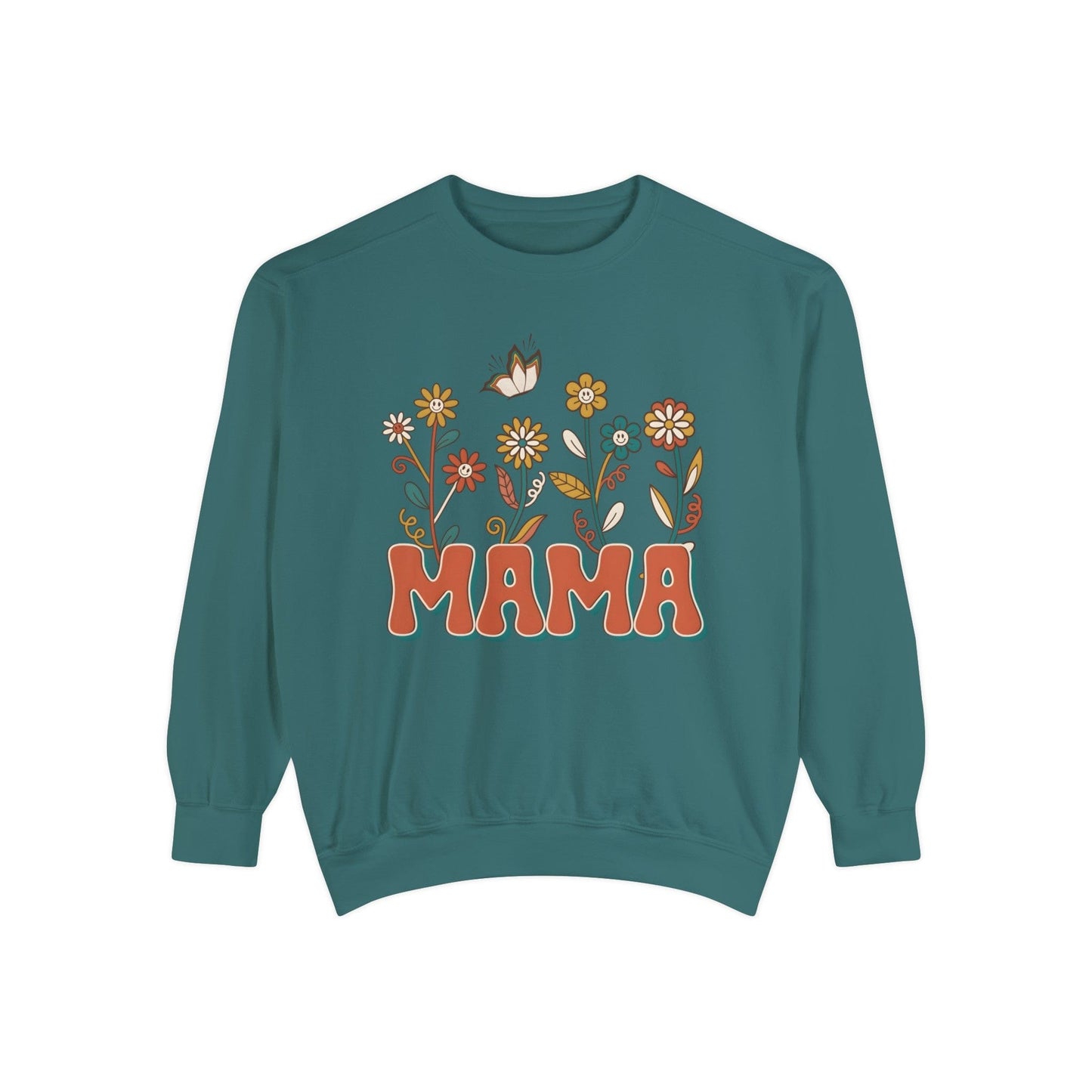 Floral Mama - Premium Sweatshirt Sweatshirt Blue Spruce / S