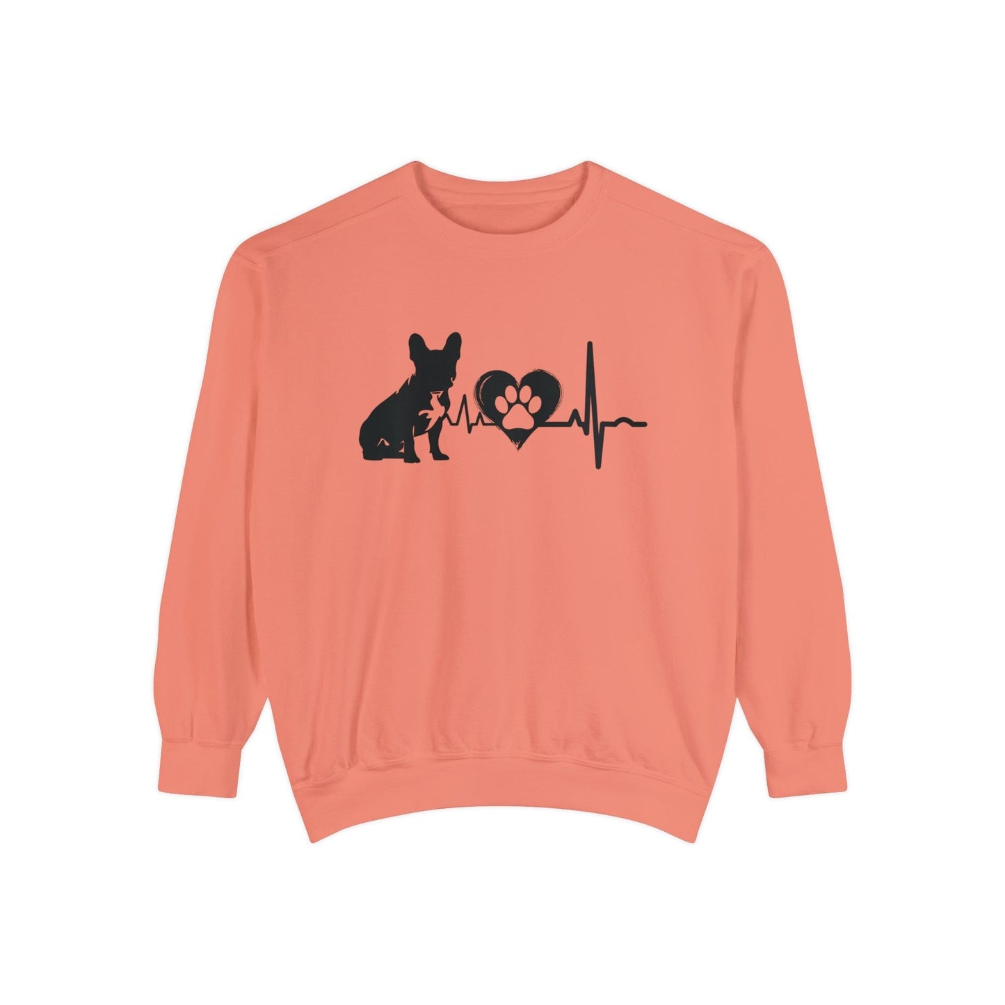 Frenchie Love Outline Graphic Sweatshirt Sweatshirt Terracotta / S