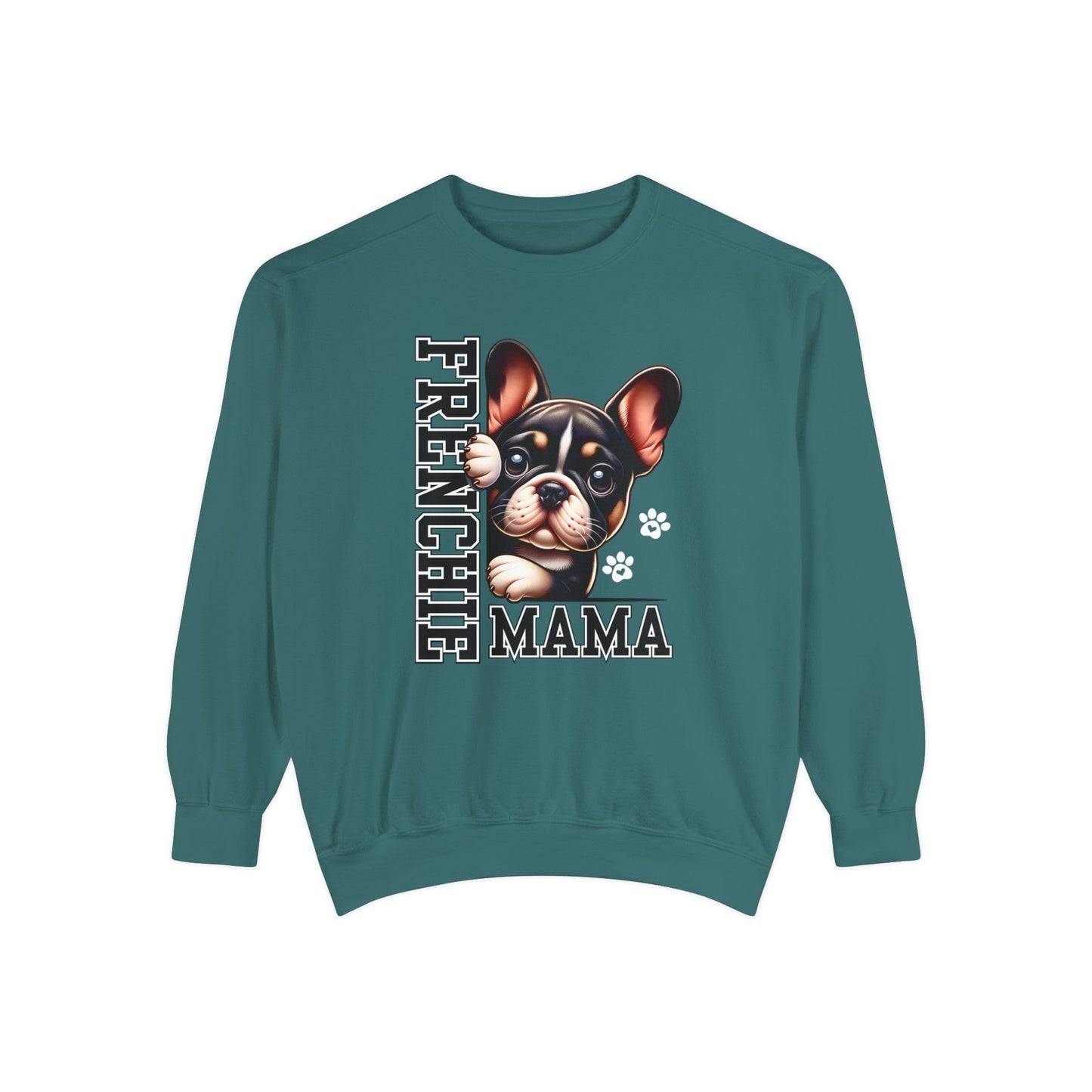 French Bulldog Mama - Premium Sweatshirt Sweatshirt Blue Spruce / S
