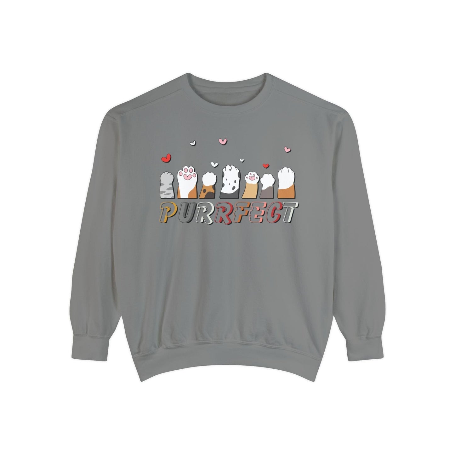 Purrfect Cat Lover Sweatshirt Sweatshirt Grey / S