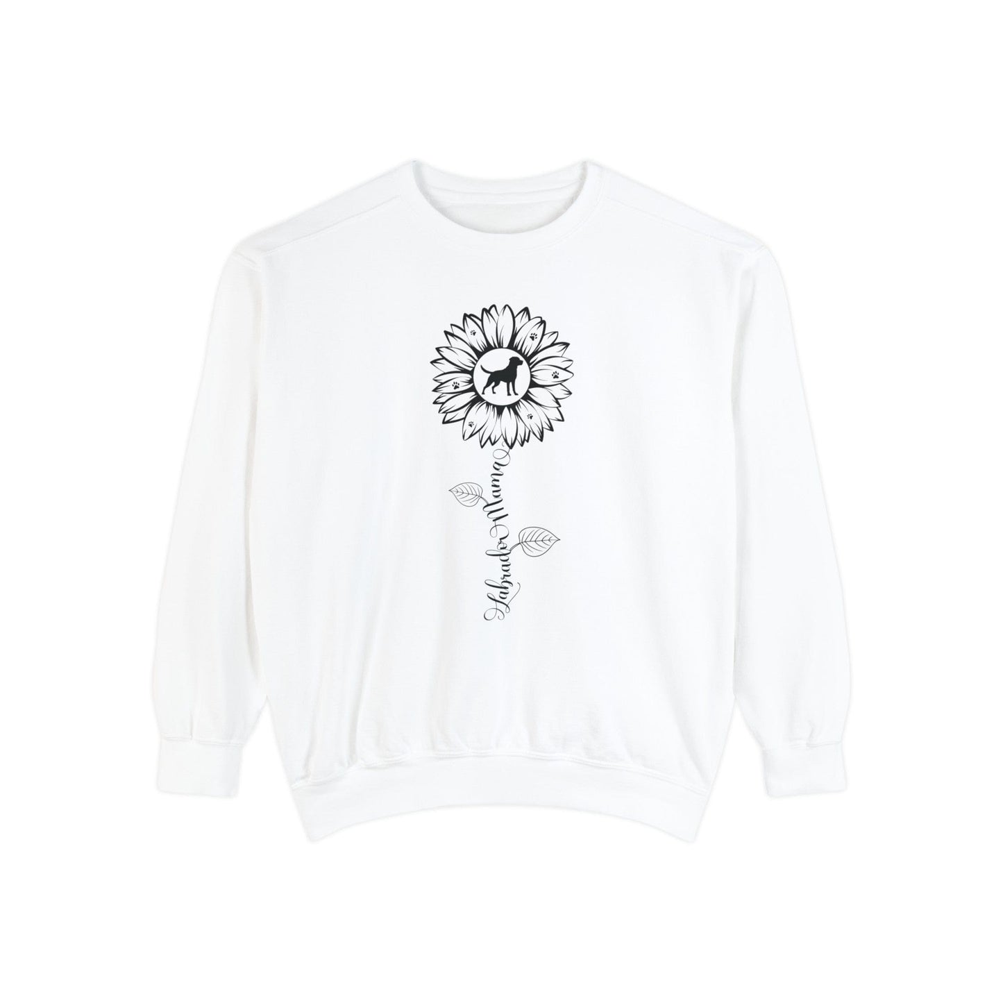 Labrador Mama Sunflower Sweatshirt Sweatshirt White / S