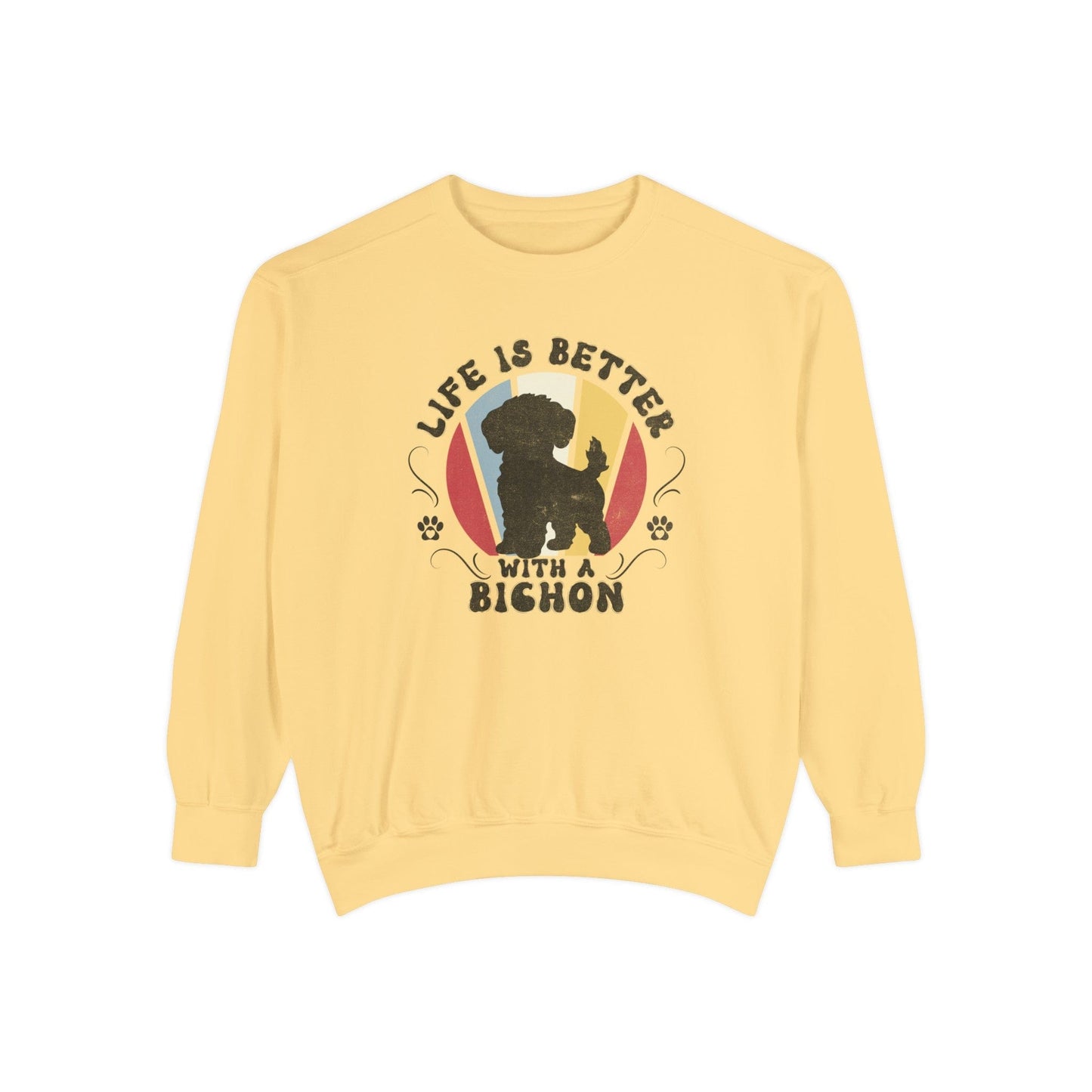 Life is Better With a Bichon - Premium Sweatshirt Sweatshirt Butter / S