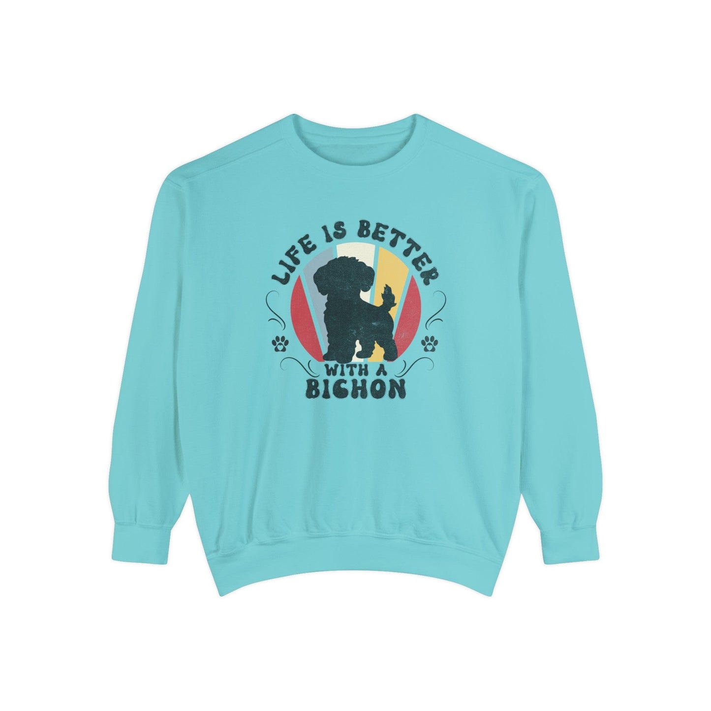 Life is Better With a Bichon - Premium Sweatshirt Sweatshirt Chalky Mint / S