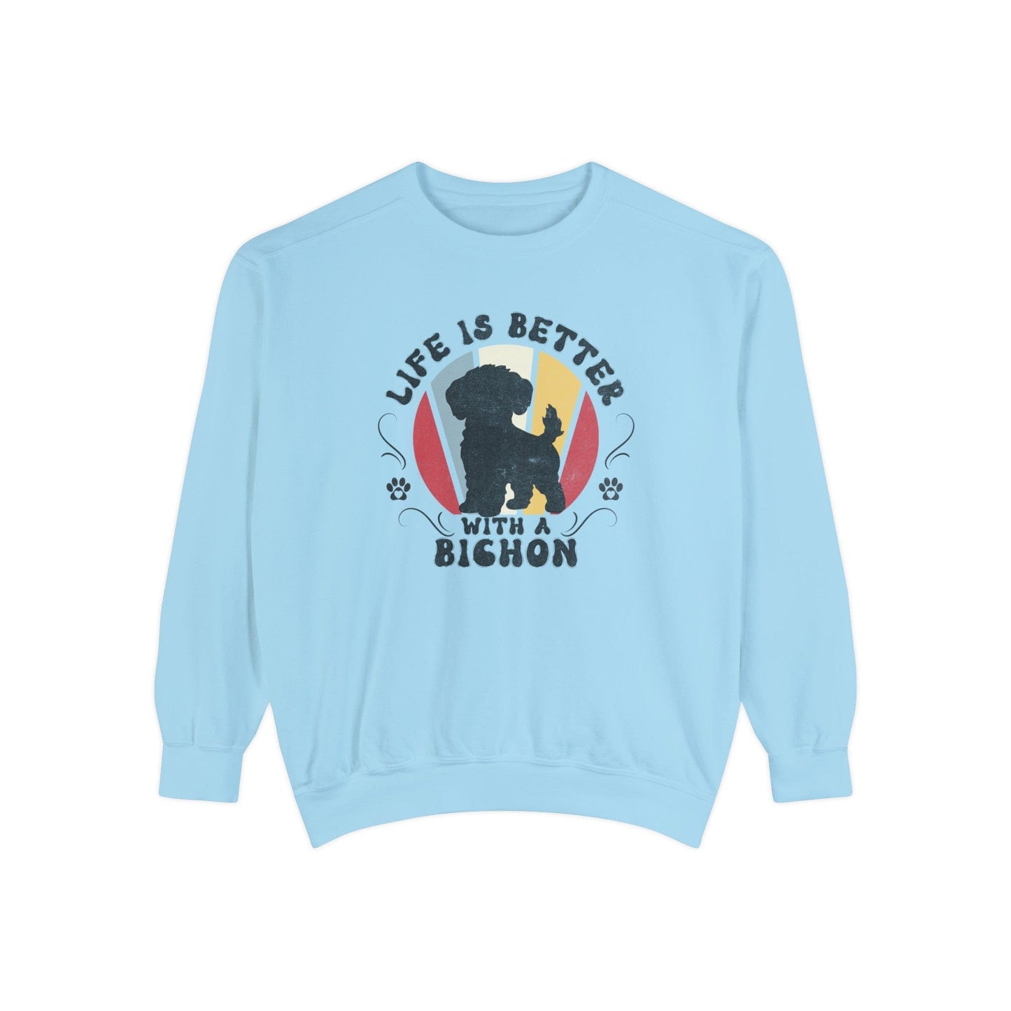 Life is Better With a Bichon - Premium Sweatshirt Sweatshirt Chambray / S