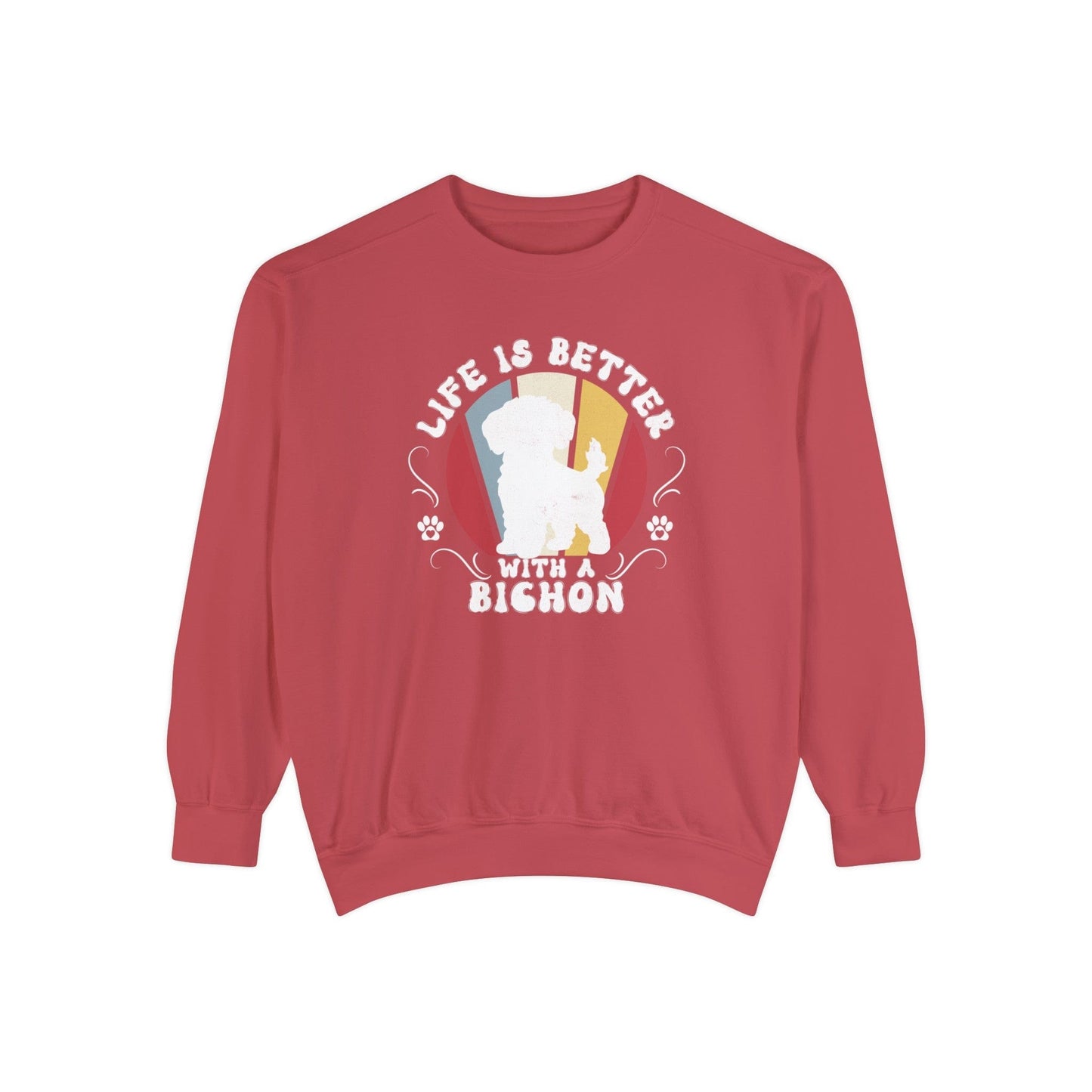 Life is Better With a Bichon - Premium Sweatshirt Sweatshirt Crimson / S