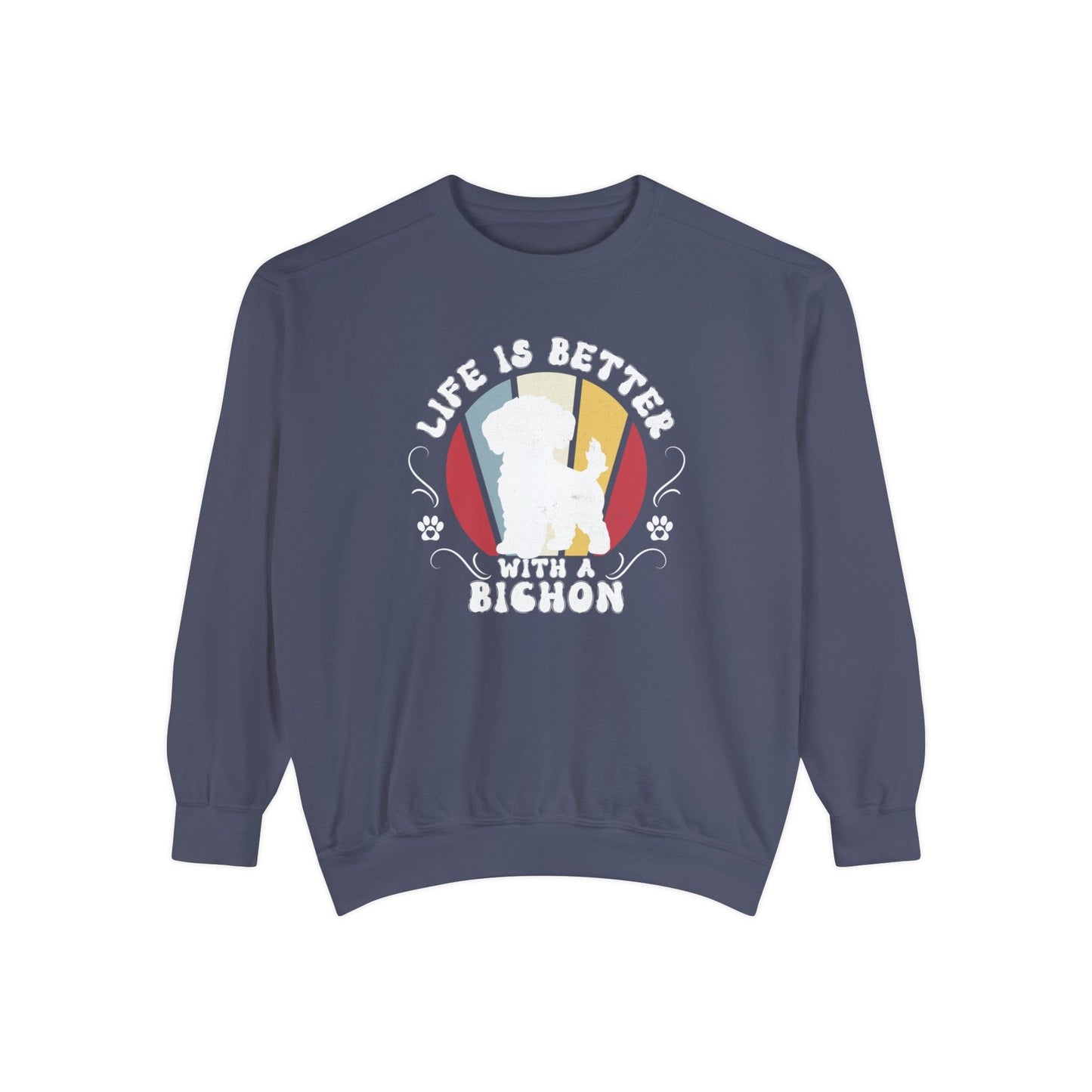 Life is Better With a Bichon - Premium Sweatshirt Sweatshirt Denim / S