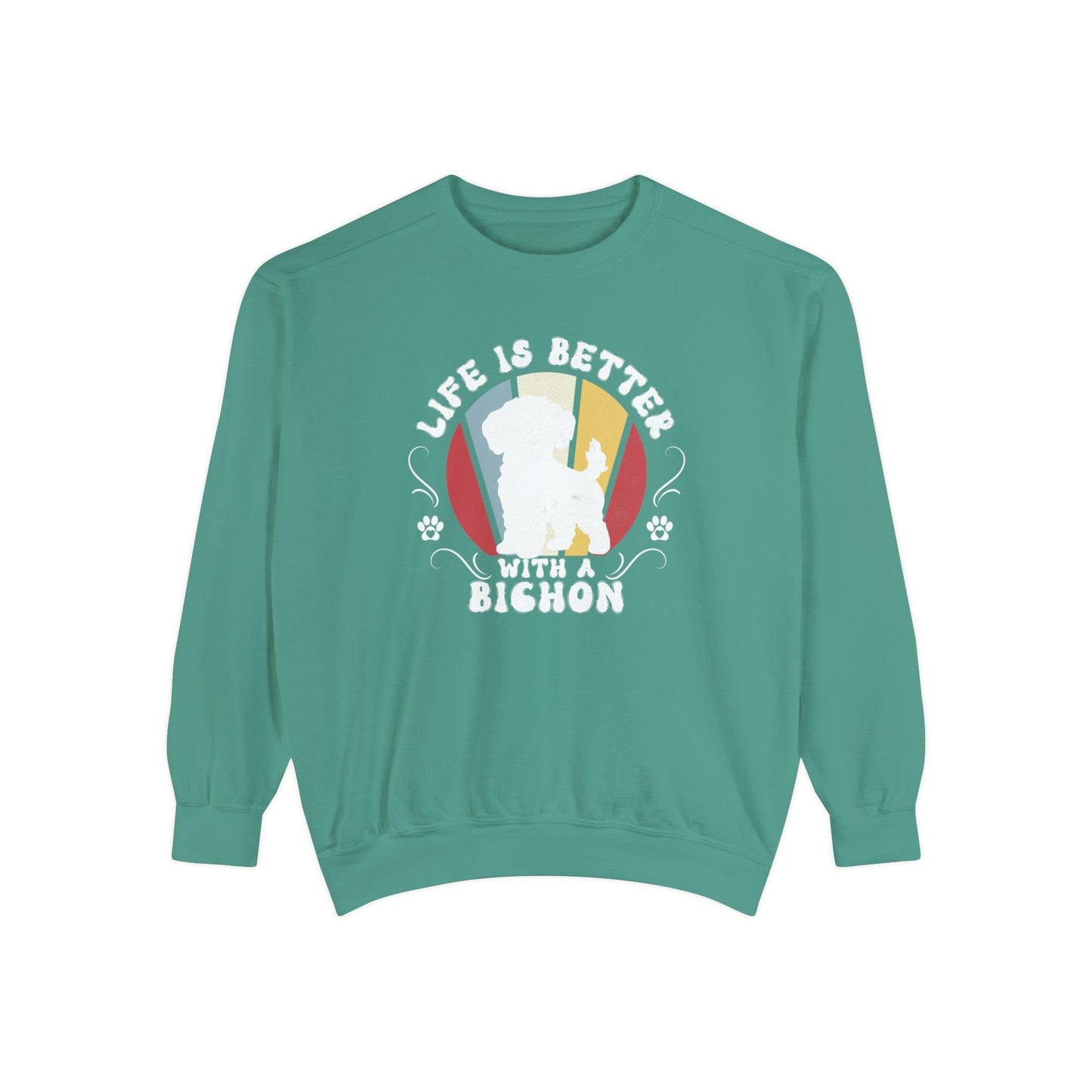 Life is Better With a Bichon - Premium Sweatshirt Sweatshirt Light Green / S